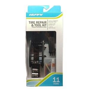 Huffy PREMIUM BICYCLE TIRE REPAIR & TOOL KIT: Folding Multi-Tool 3 Levers